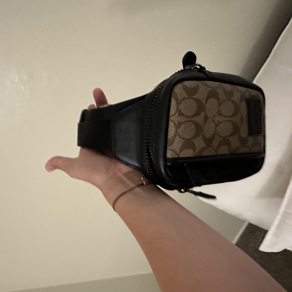 Coach Black and Brown Belt Bag with Signature Monogram - Picture 3 of 5